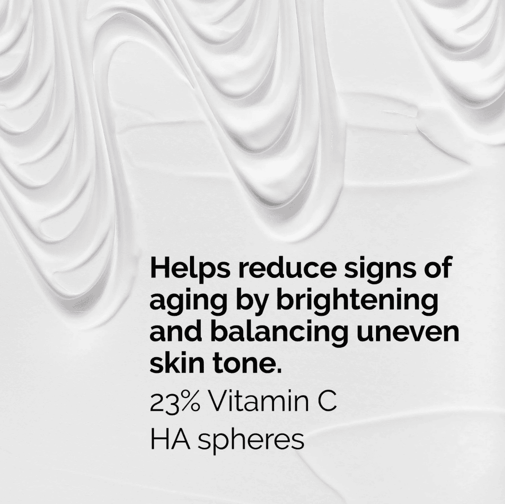 Serum me Vitamin C 23% dhe HA spheres për reduktimin e shenjave të plakjes së lëkurës.