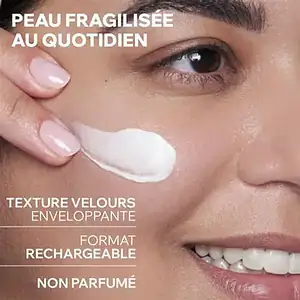 Kozmetikë për lëkurë të brishtë, krem për fytyrë me teksturë velur, pa parfum, për përdor.