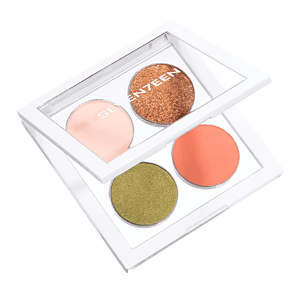 Vivid eyeshadow paletë me katër ngjyra për sy, për make-up të shndritshëm.