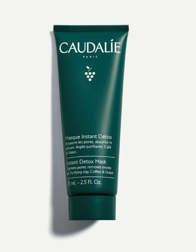 Caudalie Instant Detox Mask për pastrimin e lëkurës dhe zbutjen e poreve.