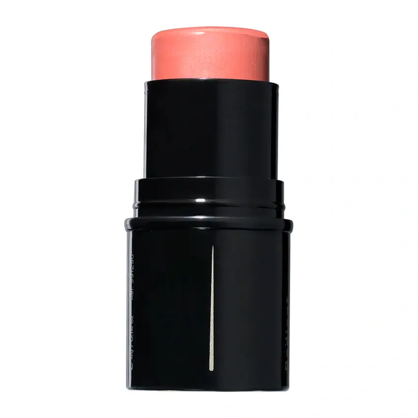 Blush stick për fytyrën, ngjyra cinnamon, produkt kozmetike për buzë dhe faqe.