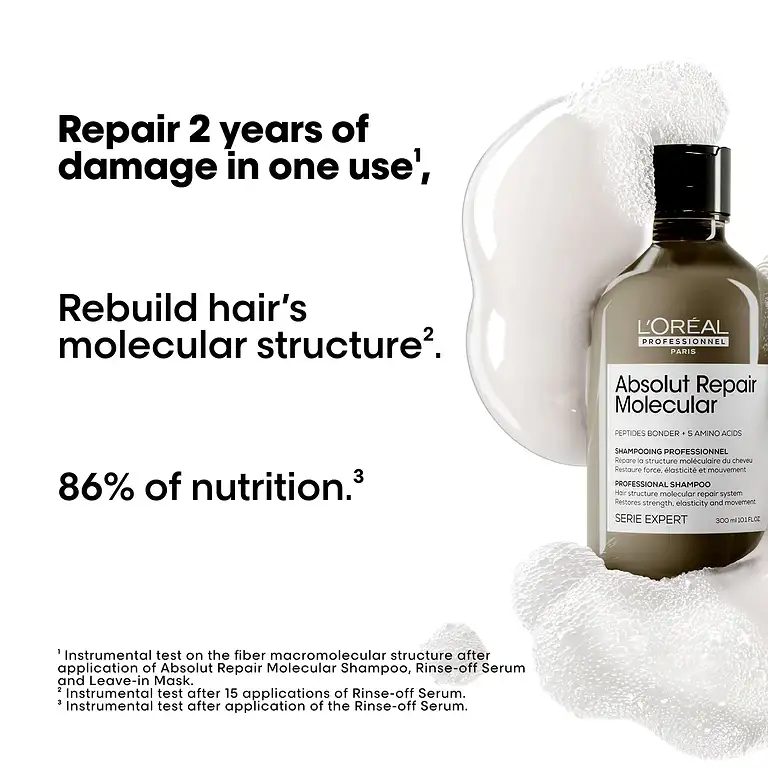 LOREAL ABSOLUT REPAIR MOLECULAR SHAMPOO 300ml thumbnail 2