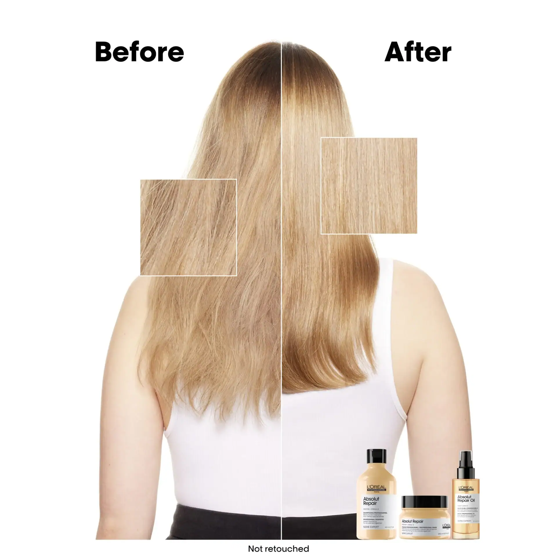 Shampo Loreal për rigjenerim flokësh me rezultat të dukshëm pas përdorimit.