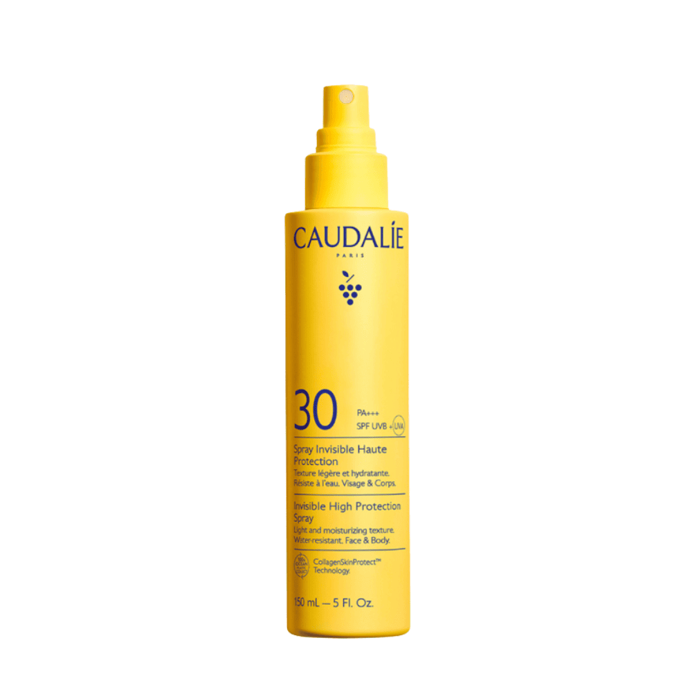 Spray mbrojtës i lartë SPF 30 për fytyrë dhe trup, mbrojtje nga dielli dhe hidratim i lehtë.