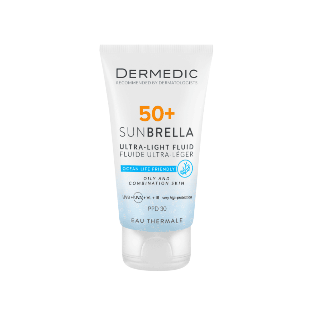 Krem dielli SPF 50+ për lëkurë të yndyrshme dhe të kombinuar, mbrojtje të lartë nga dielli.