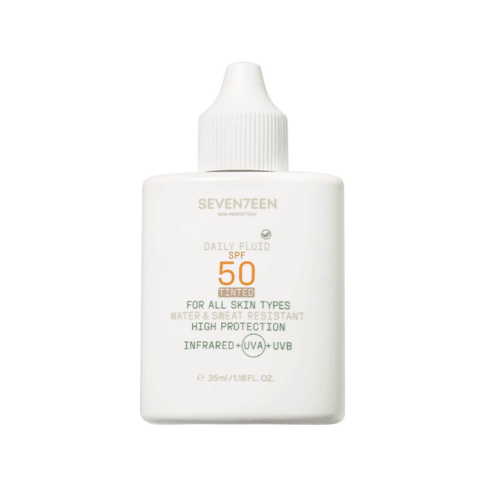 Seventeen SPF 50 tinted daily fluid, sun protection for all skin types, 35ml.