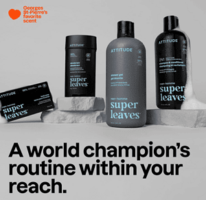 Super Leaves shower gel për meshkuj, produkt kozmetik për pastrim dhe freski.