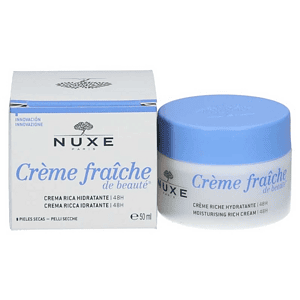 Krem hidratues i pasur NUXE Creme Fraiche de Beaute për lëkurë të thatë dhe të dehidratuar.