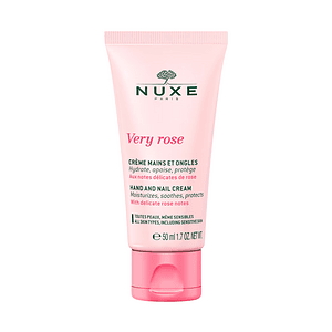 Krem për duar dhe thonj NUXE Very Rose, hidraton dhe mbron me aromë rozë delikate.