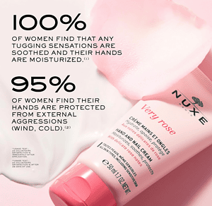 Krem për duar dhe thonj NUXE Very Rose, 50ml, hidratues dhe mbrojtës.