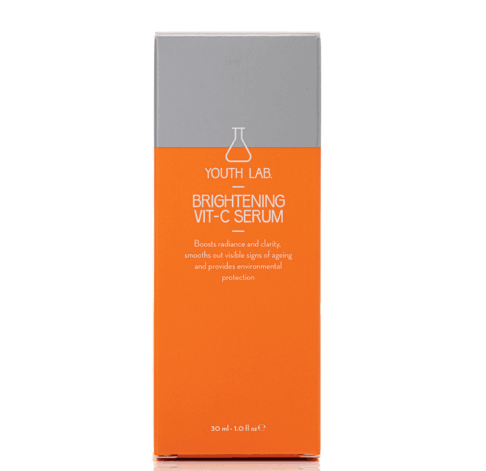 Serum Vit-C për ndriçim të lëkurës, produkt kozmetike për fytyrën.