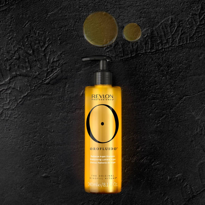 Revlon Oro Shampo 240ml për flokë të shëndetshme dhe të ndritshme, produkt kozmetik për kujdes.