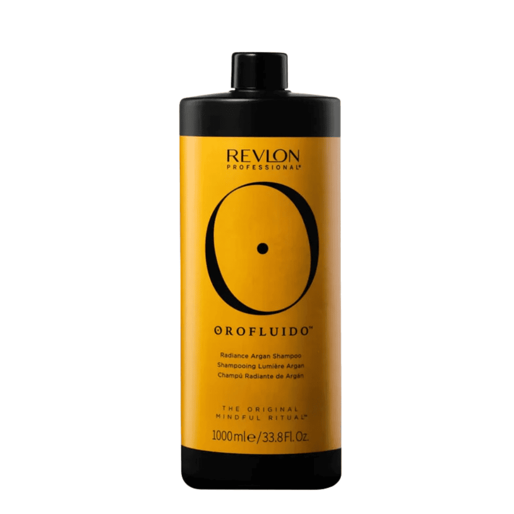 Shampo Revlon Oro Fluido 240ml për shkëlqim të flokëve të lagura dhe të shëndetshme.