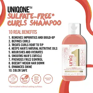 Shampo për flokë curl-ash, pa sulfate, për mbrojtje dhe shkëlqim të flokëve.