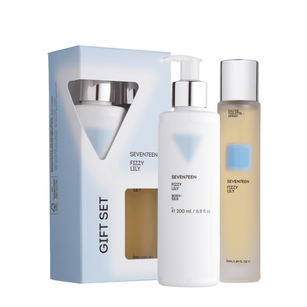 Set kozmetike Fizzy Lily për kujdes të trupit dhe aromë freskuese.