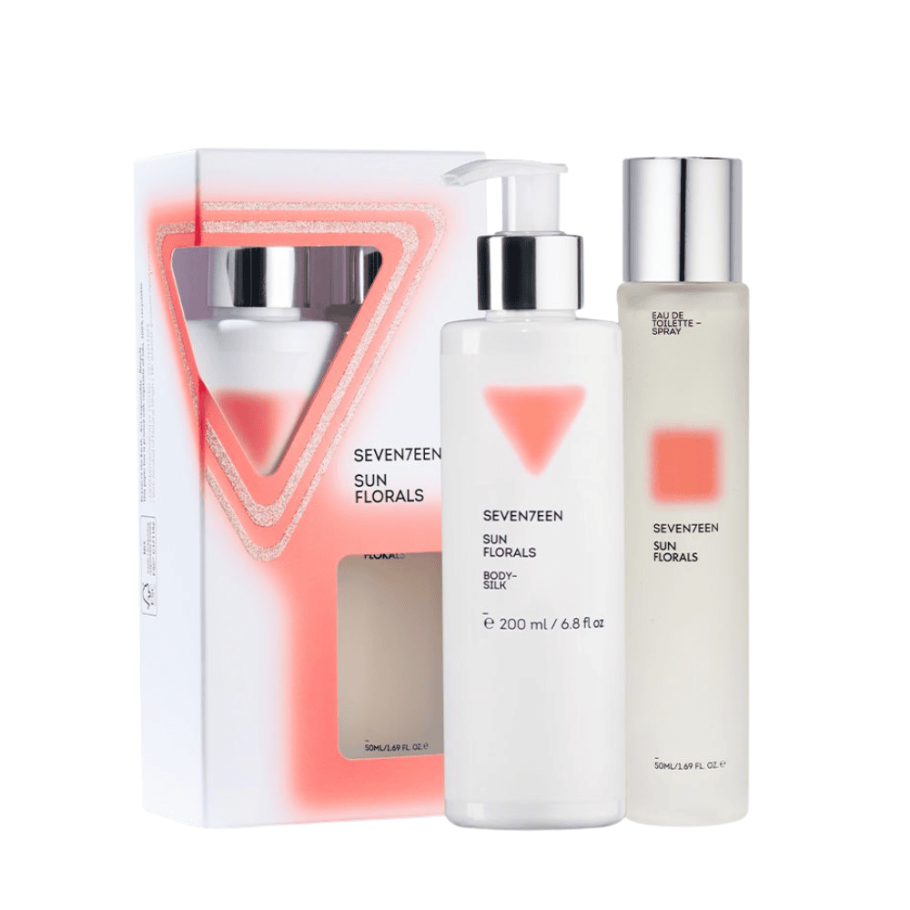 Set kozmetike Sun Florals SEV, parfum, body silk dhe spray për trup dhe fytyrë.