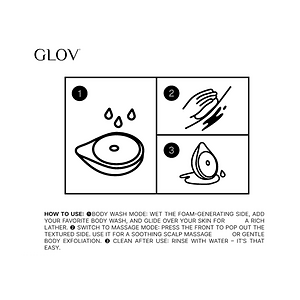 Produkt kozmetike GLOV Shower CHameleon, silikoni spužva za tuširanje, mekana i higjenska.