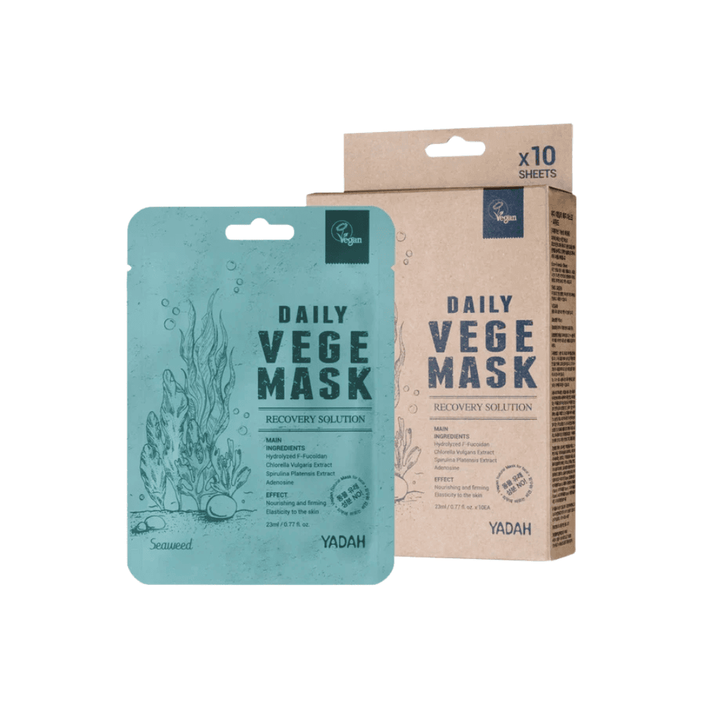 YADAH Vege Mask 10 sht. për kujdesin e lëkurës me përmbajtje bimore dhe algë deti.