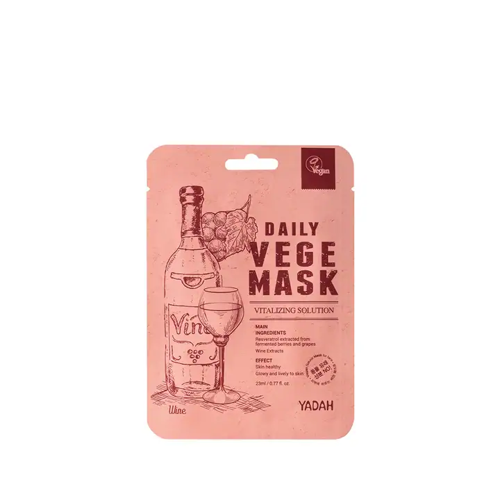 Maskë për fytyrën me përbërje të verës dhe perimeve, për hidratim dhe freskim të lëkurës.