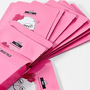 Maskë kozmetike me trëndafil për kujdesin e lëkurës, paketë 10 copë, për hidratim dhe freski.