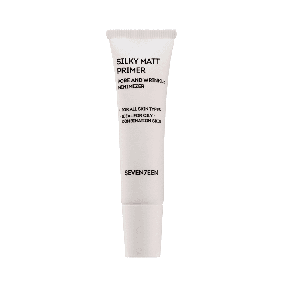 Silky Matt Primer për lëkurë të yndyrshme dhe me rrudha, 30 ml, për bazë makijazhi.