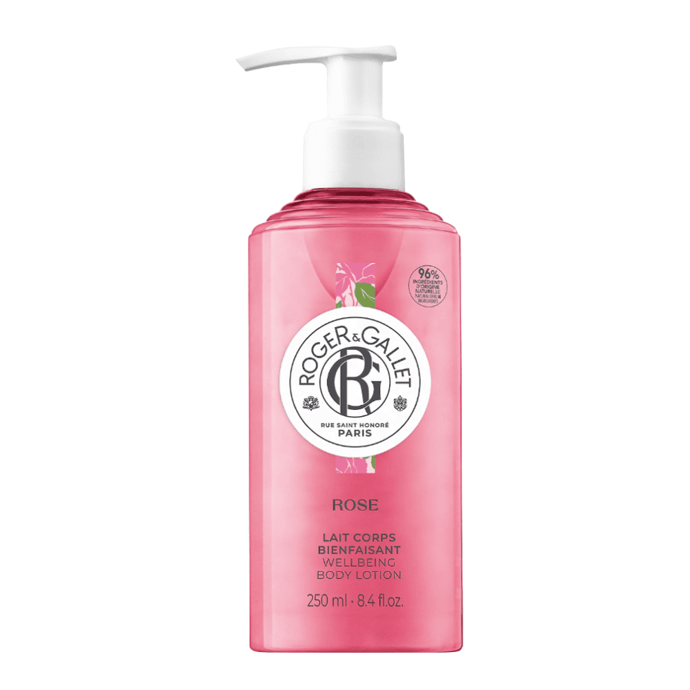 Rose body lotion për kujdesin e trupit dhe hidratimin e lëkurës.