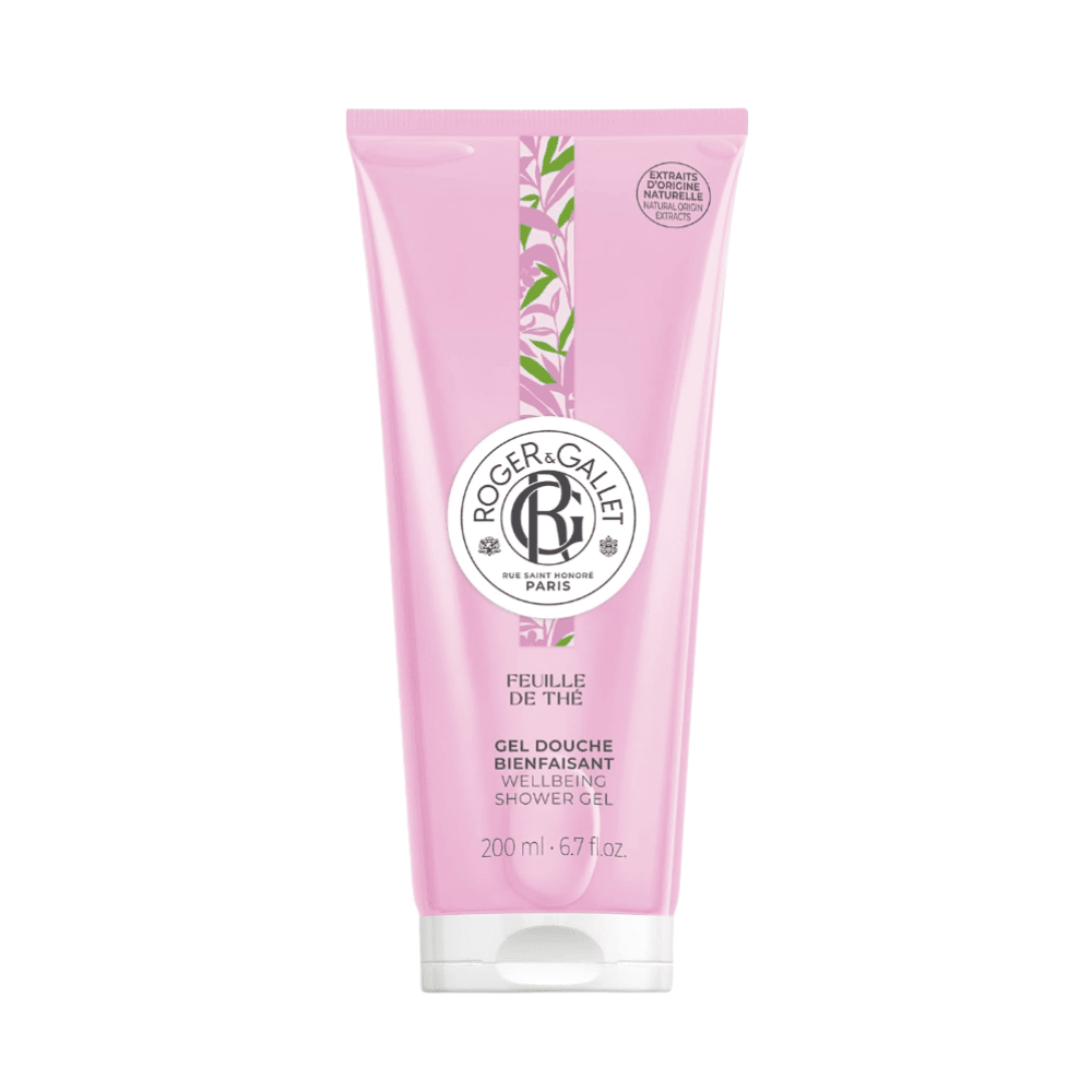 Shishe me gel dushi Roger & Gallet Feuille de Thé 200ml për mirëqenien e lëkurës.