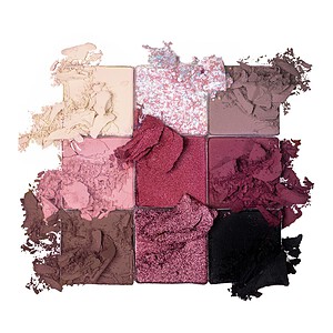 Paleta me ngjyra të ndryshme për make-up, për sy dhe fytyrë, me teksturë të pasur dhe të larmishme.