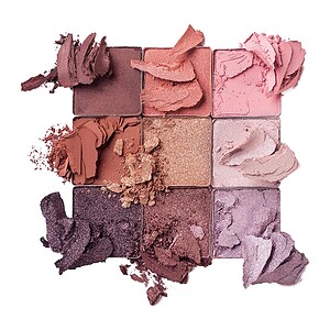 Paletë me ngjyra për make-up, kozmetikë, ngjyra të ndryshme për buzë, faqe dhe sy.