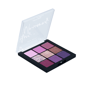 Paletë me ngjyra rozë dhe vjollcë për sy, kozmetikë për sy dhe make-up.