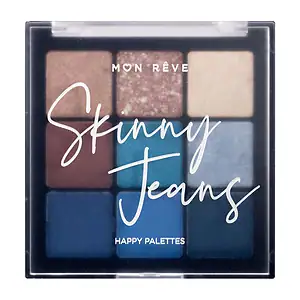 Paletë me ngjyra për fytyrën Skinny Jeans për makeup dhe kozmetikë.
