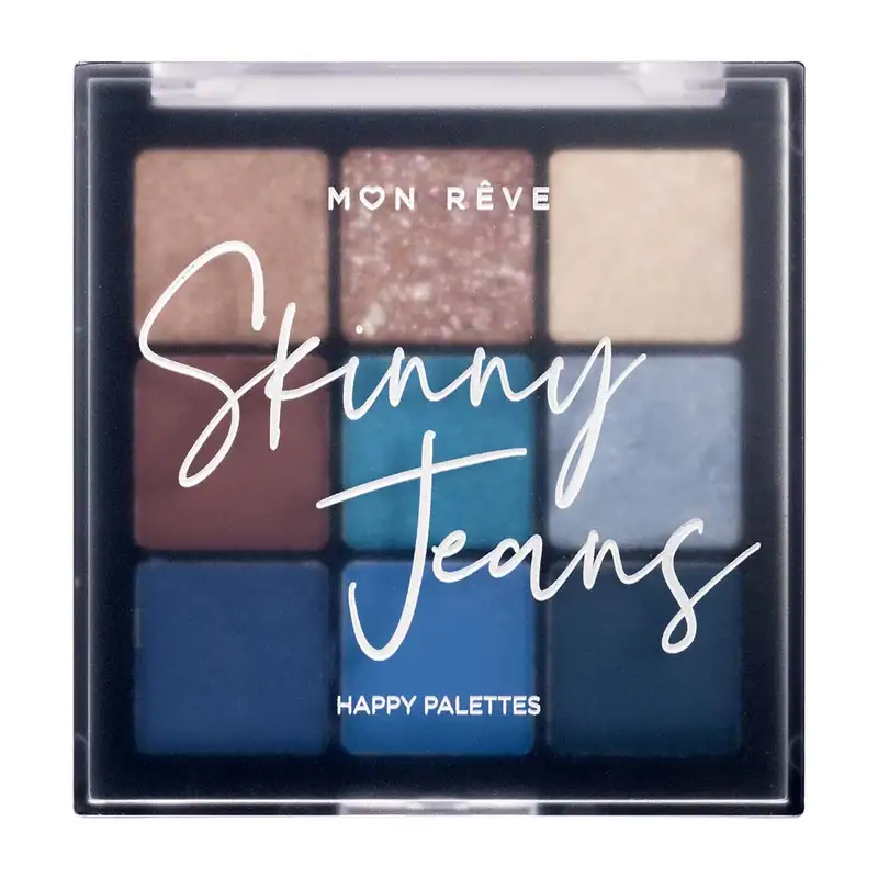 Paletë me ngjyra për fytyrën Skinny Jeans për makeup dhe kozmetikë.