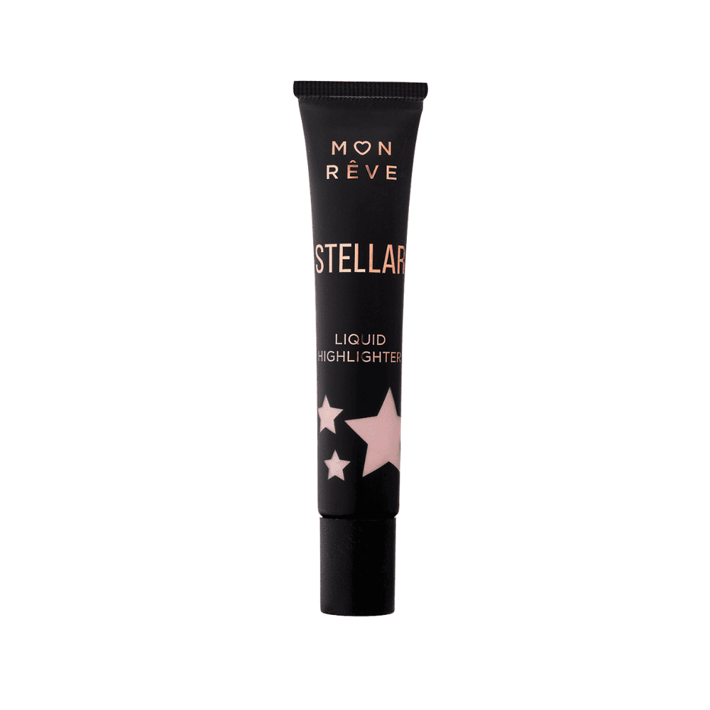 Kozmetikë për shkëlqim, highlighter i lëngshëm Stellar No 02, për pamje të ndritshme dhe tërheqëse.