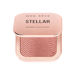 Stellar highlighter me ngjyrë rozë ari për shkëlqim të lartë të fytyrës.