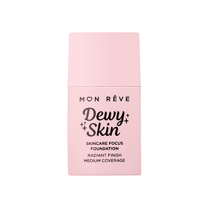 Dewy Skin Foundation 22N për bazë të lëkurës me përfundim të ndritshëm dhe mbulim të mesëm.