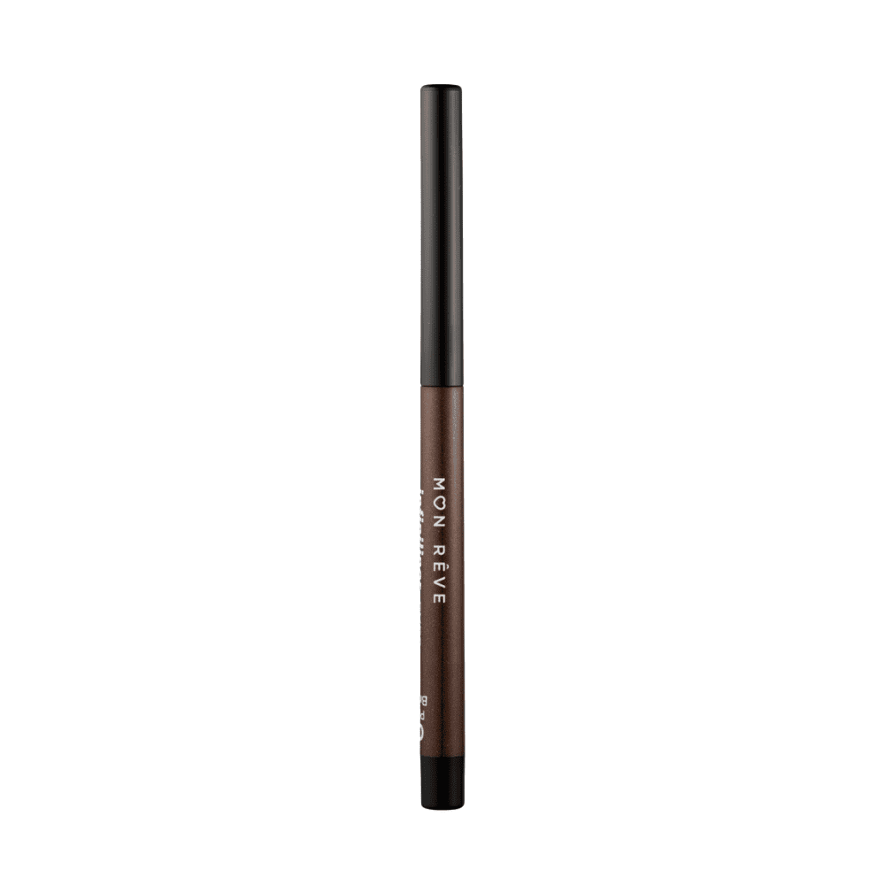 Eyeliner kozmetikë me ngjyrë plumi kafe, për shenja të syve të theksuara dhe të qëndrueshme.
