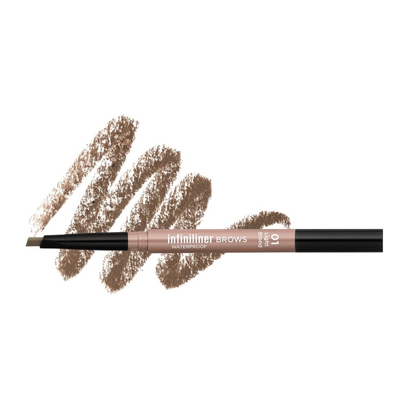 Krem për vetullat Infiniliner Brows No 01 ngjyrë e lehtë blond për modelim të vetullave.
