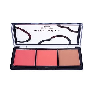 Blush trio me ngjyra rozë dhe portokalli për pamje natyrale dhe tërheqëse.