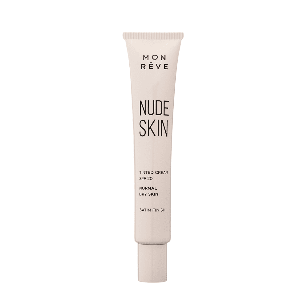Krem për lëkurë të thatë Nude Skin, SPF 20, për lëkurë normale dhe të thatë, për përfundim satinë.