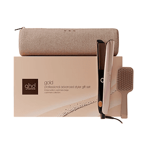 Set për stilimin e flokëve Gold Cashmere, pajisje kozmetike për stilimin e flokëve dhe kujdesin përë.