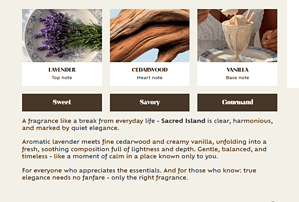 Eau de parfum Sacred Island 75ml, floral and woody fragrance for women, elegant and long-lasting.