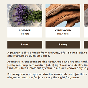 Eau de parfum Sacred Island 75ml, floral and woody fragrance for women, elegant and long-lasting.