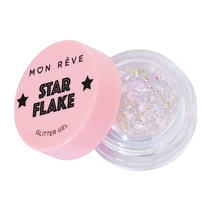 Kozmetik LED afishe Star Flake glitter gel për mbulesë shpërthyese në pamje rozë.