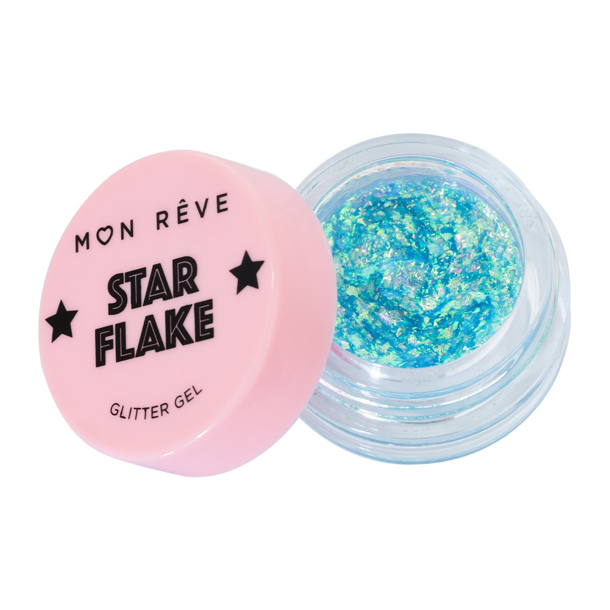 Rrezemi shkëlqim perllog glitter gel ngjyrë qielli rozë.