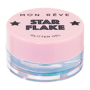Star Flake gliter jel kapakli rosa kozmetik kompakt Mum weki.