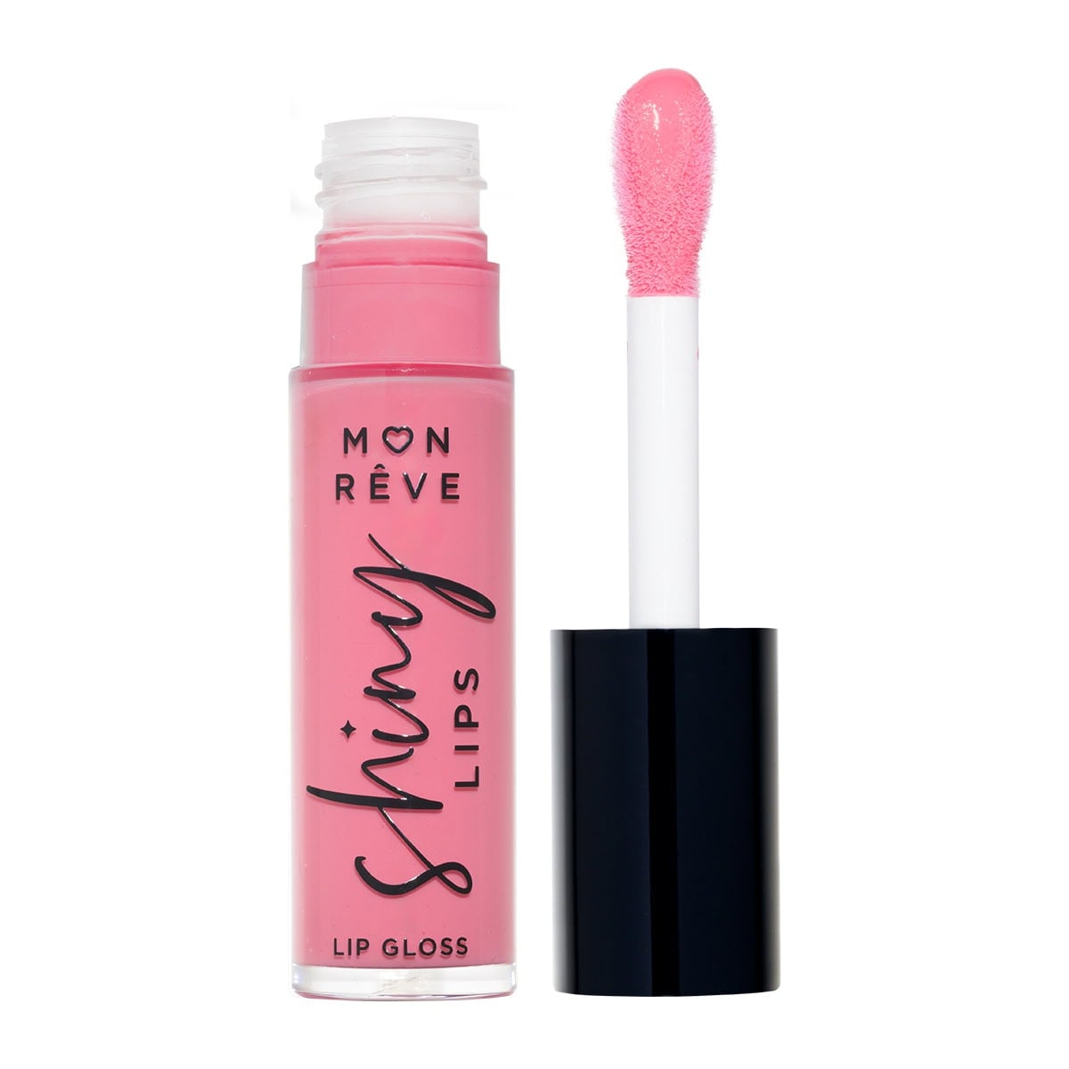 Gloss lip gloss from Moon Rêve, pink shade, applicator wand visible.