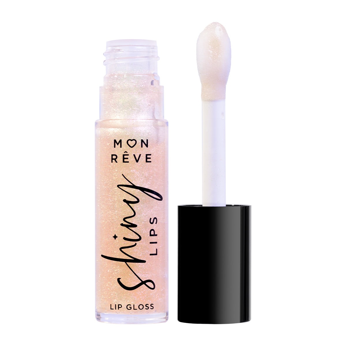 Moon Rêve lip gloss nenështruar ngjyrë dhe shkëlqim pastel të qartë në shishe, hapësirë aplikimi me.