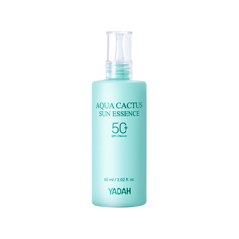 Aqua Cactus Sun Essence kremë kundër diellit me SPF 50+ nga YADAH, ngjyra blu e kullotës.